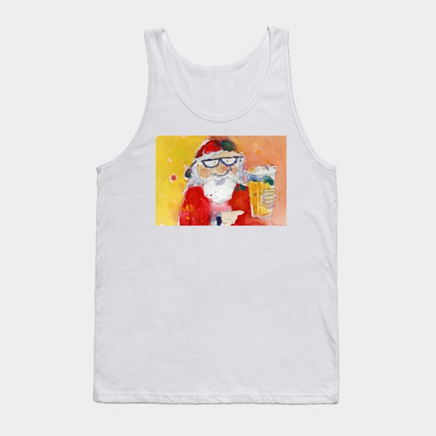 Santa Loves Beer Tank Top by dfrdesign